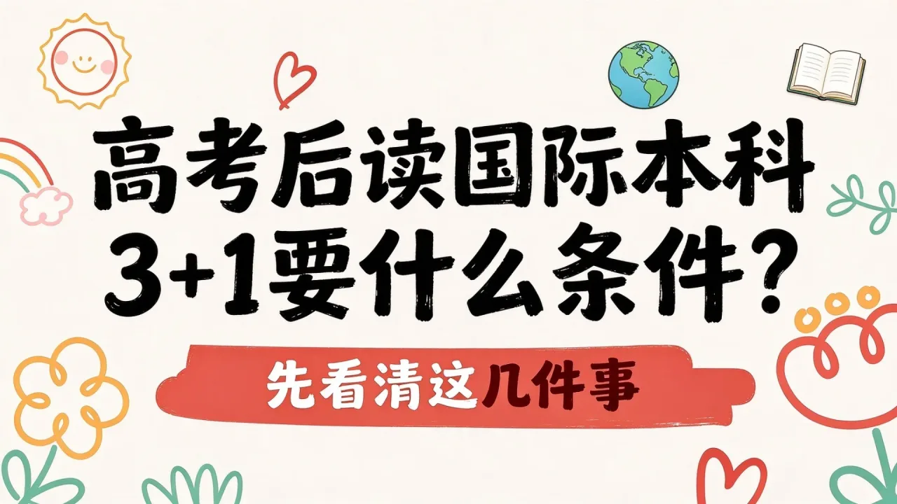 高考后读国际本科3+1要什么条件？先看清这几件事