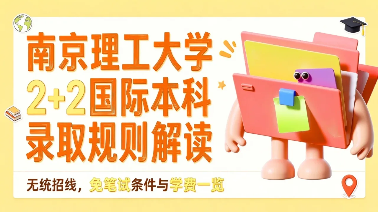 南京理工大学2+2国际本科录取规则解读：无统招线，免笔试条件与学费一览