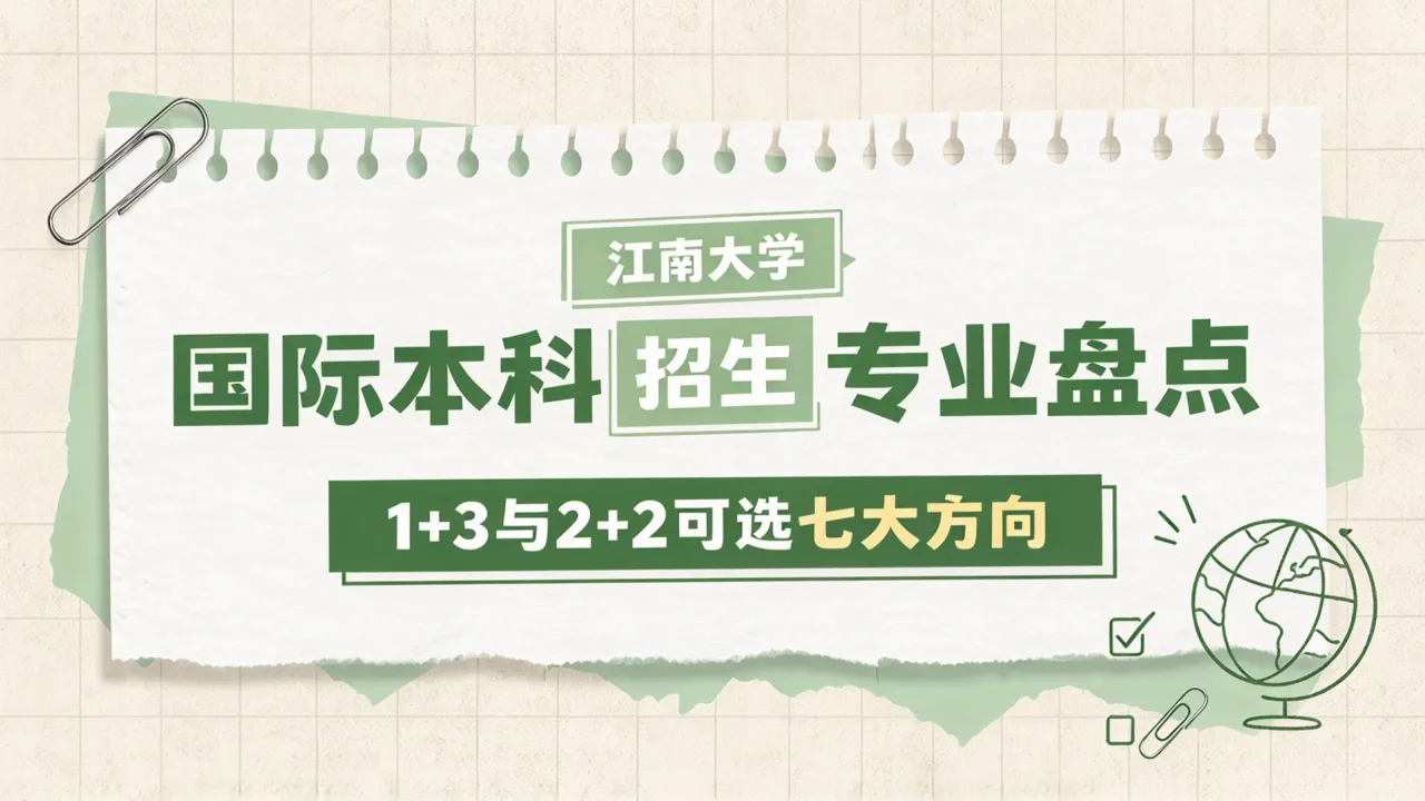 江南大学国际本科招生专业盘点：1+3与2+2可选七大方向