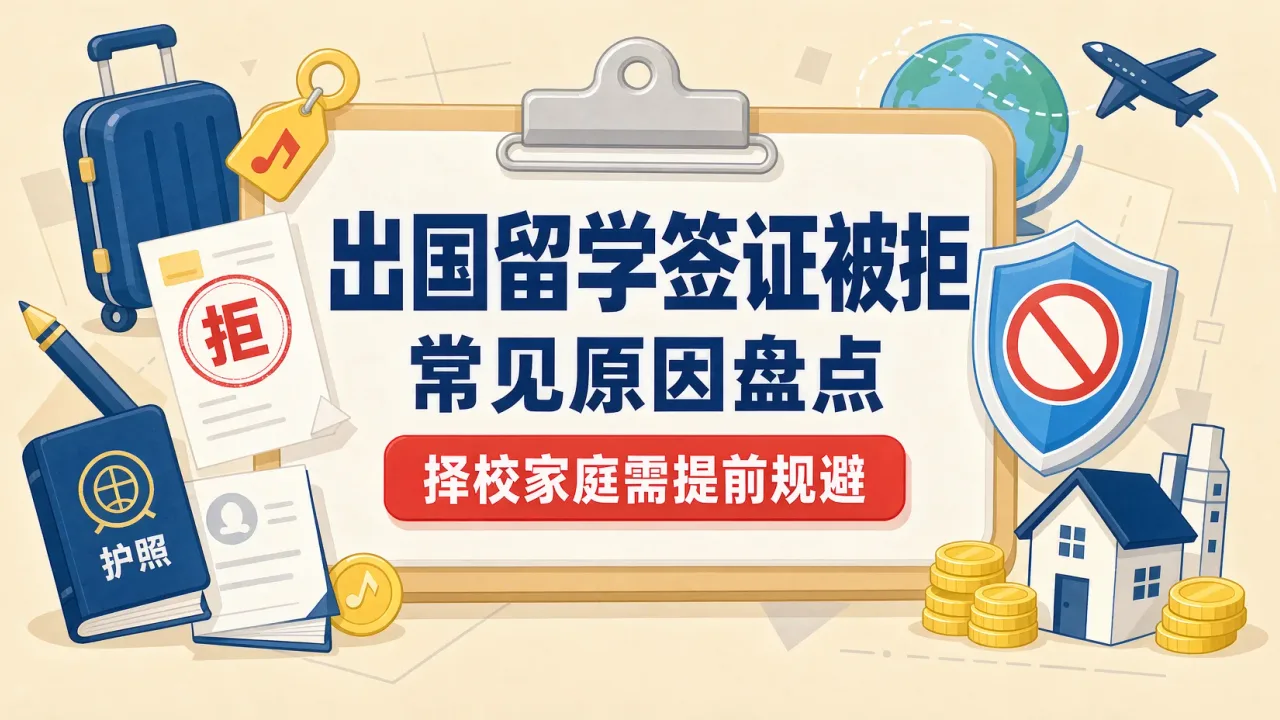 出国留学签证被拒常见原因盘点,择校家庭需提前规避