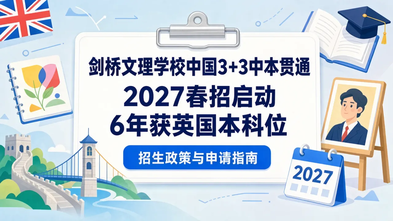 剑桥文理学校中国3+3中本贯通2027春招启动,6年获英国本科学位