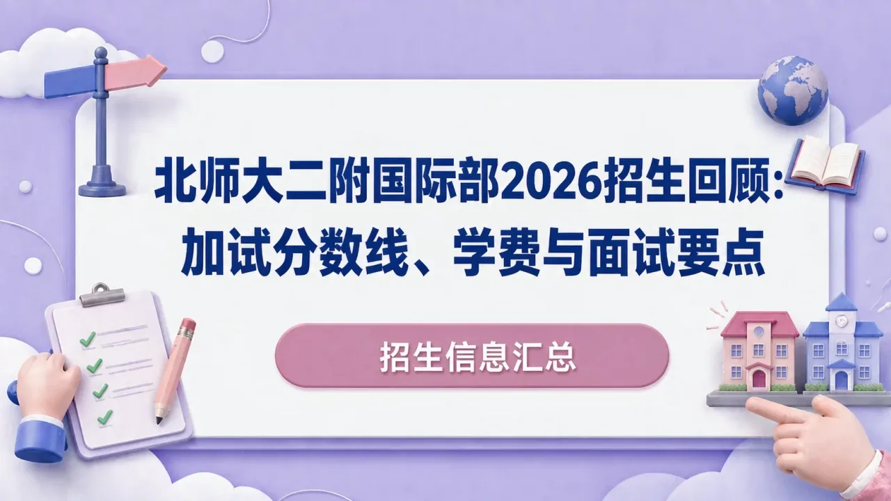 北师大二附国际部2026招生回顾:加试分数线、学费与面试要点