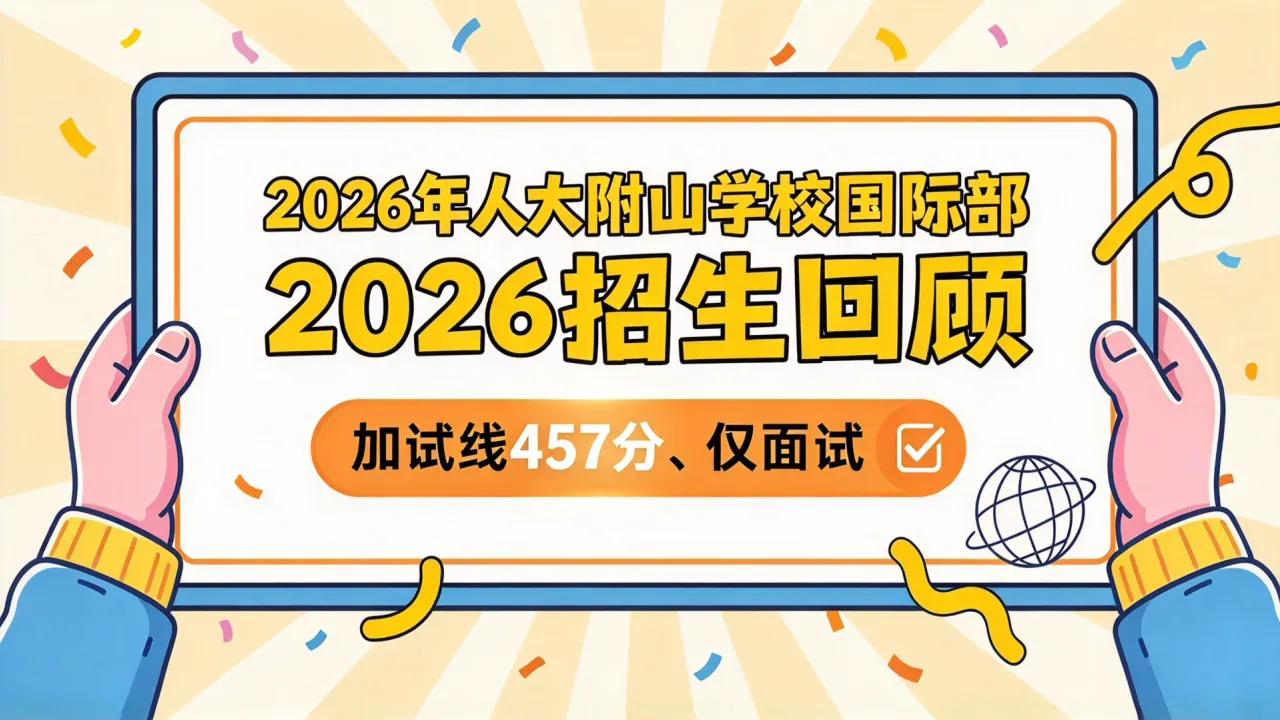 2026年人大附中西山学校国际部招生回顾:加试线457分、仅面试