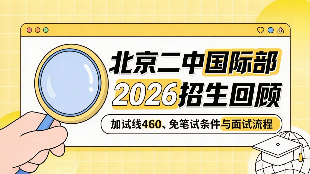 北京二中国际部2026招生回顾:加试线460、免笔试条件与面试流程