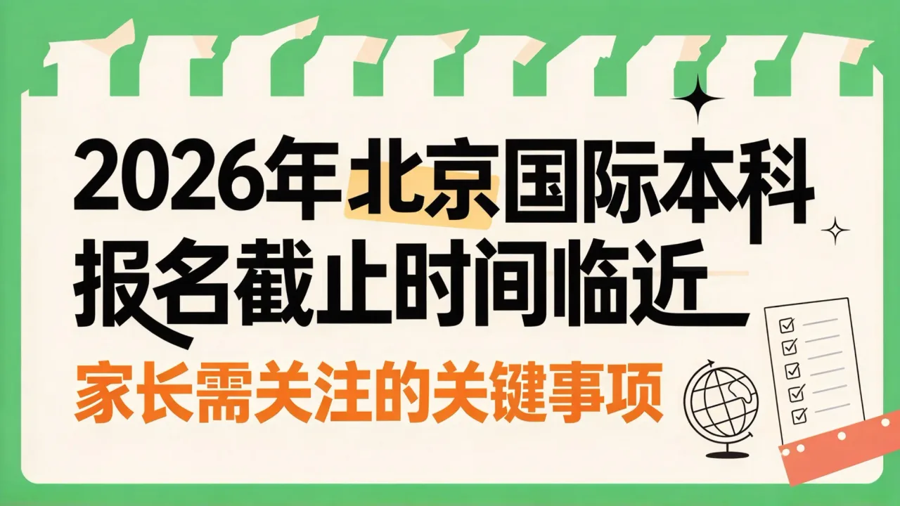 2026年北京国际本科报名截止时间临近,家长需关注的关键事项