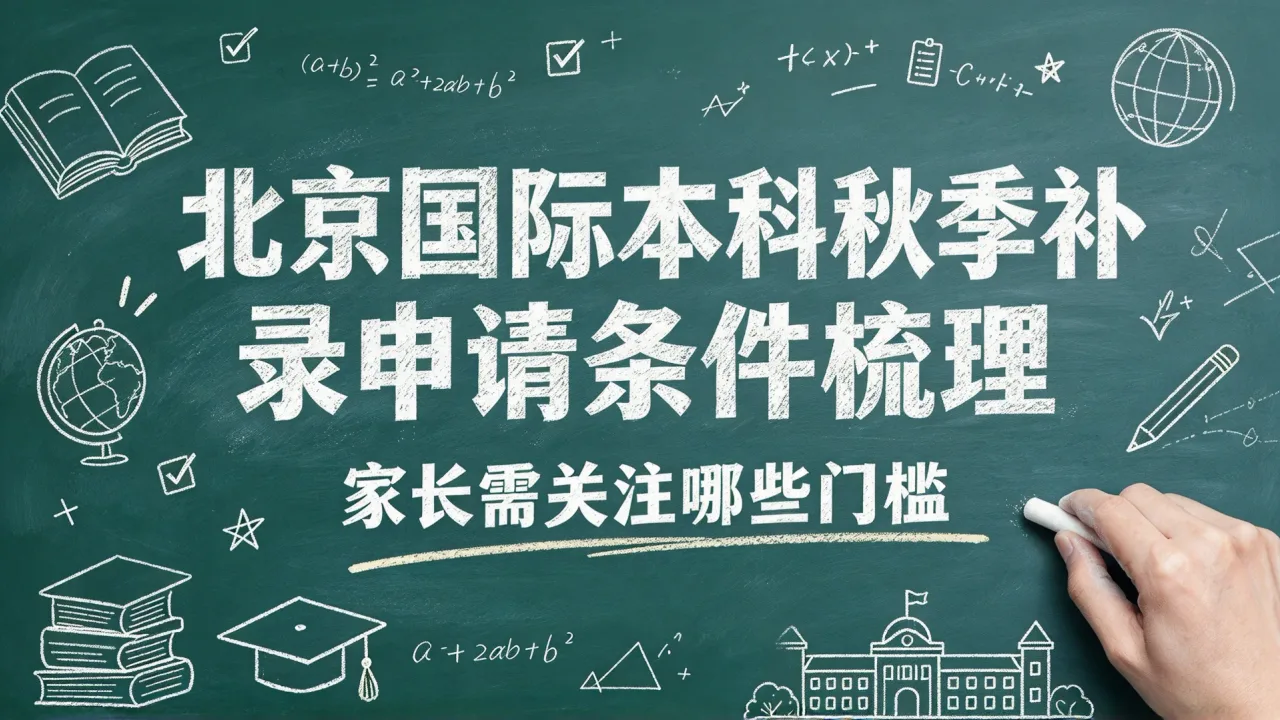 北京国际本科秋季补录申请条件梳理,家长需关注哪些门槛