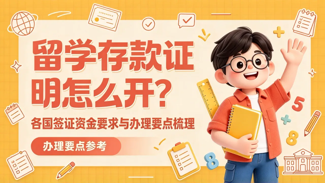 留学存款证明怎么开?各国签证资金要求与办理要点梳理