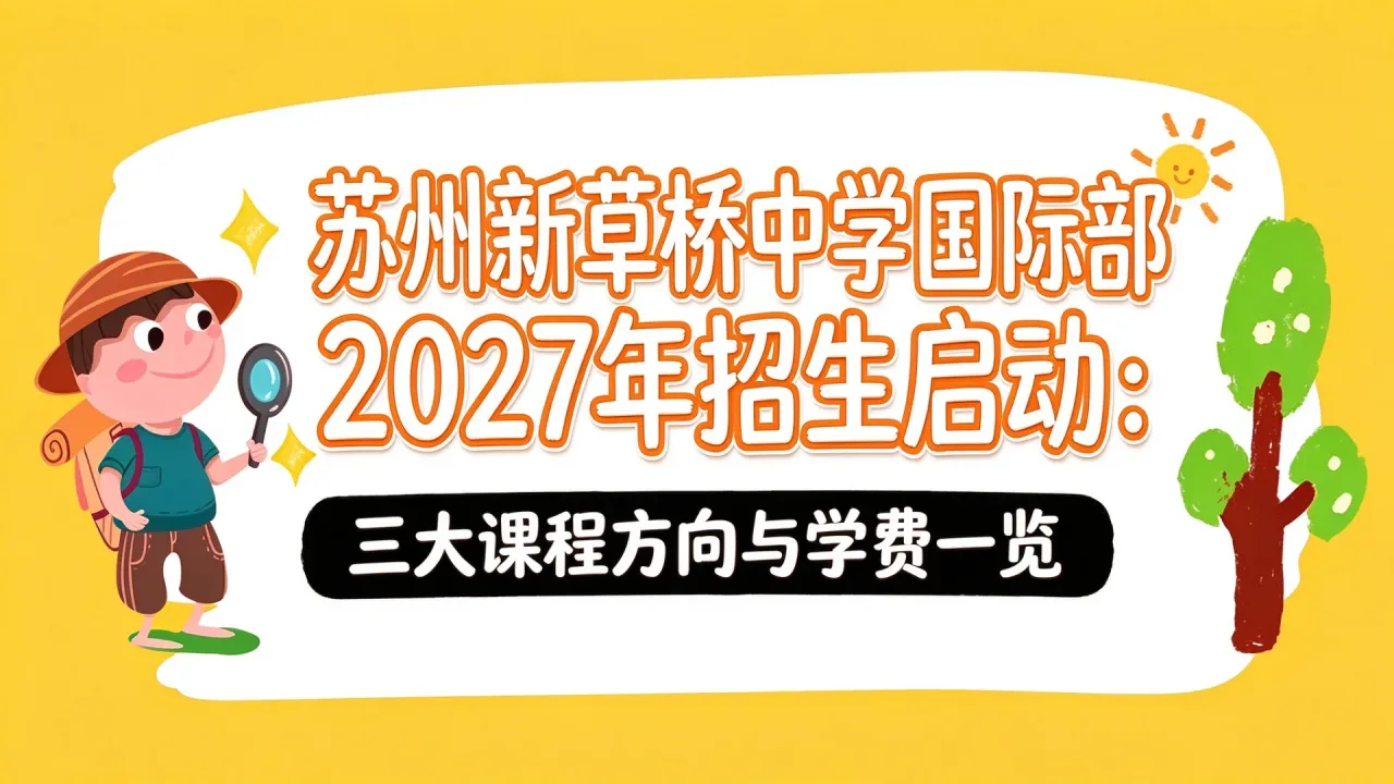 苏州新草桥中学国际部2027年招生启动：三大课程方向与学费一览