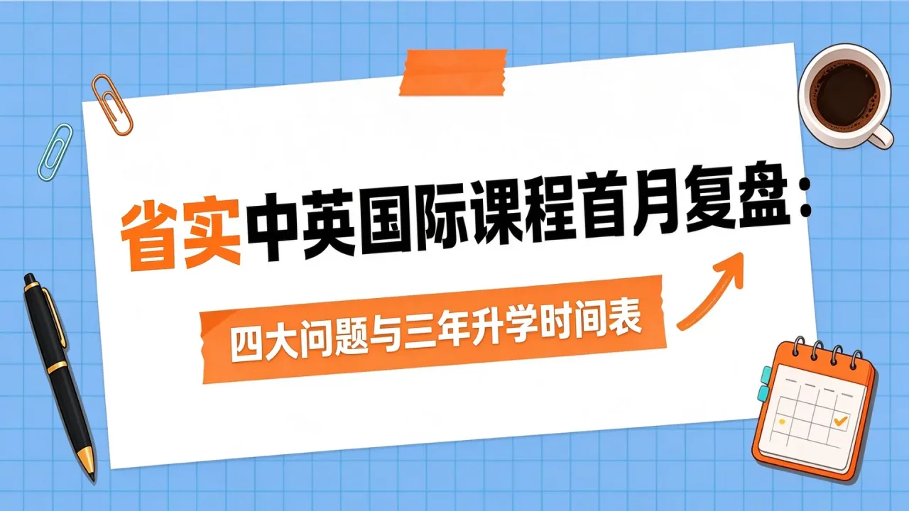 省实中英国际课程首月复盘：四大问题与三年升学时间表