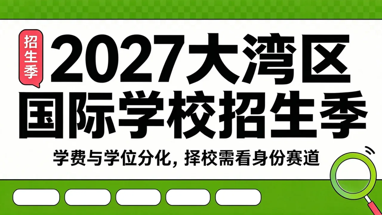 2027大湾区国际学校招生季：学费与学位分化，择校需看身份赛道