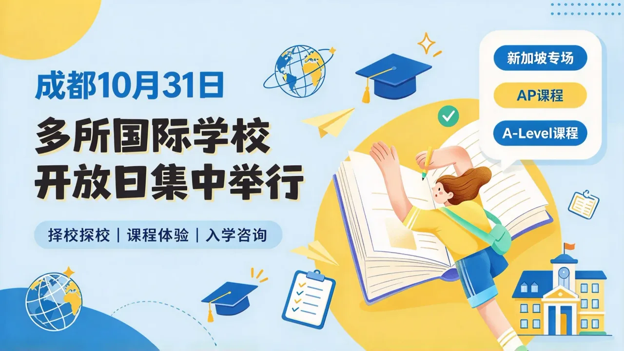 成都10月31日多所国际学校开放日集中举行，新加坡专场与AP/A-Level课程齐亮相