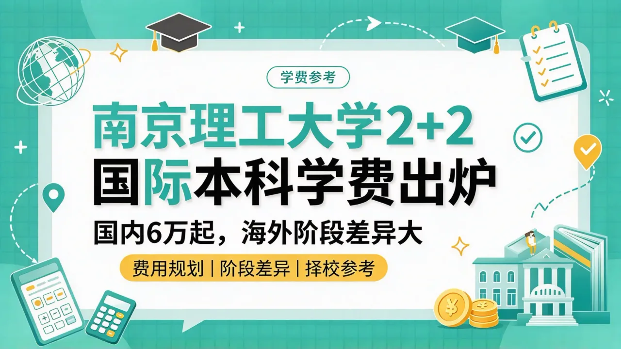 南京理工大学2+2国际本科学费出炉:国内6万起,海外阶段差异大