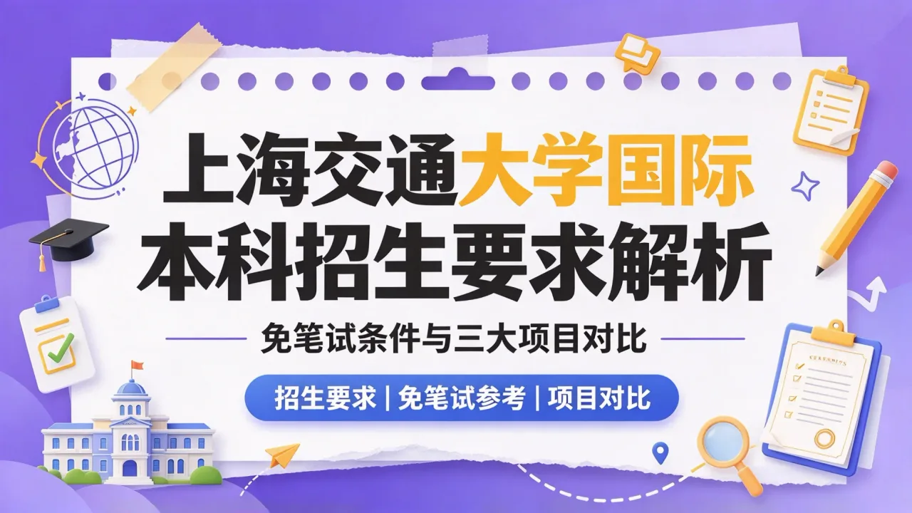 上海交通大学国际本科招生要求解析:免笔试条件与三大项目对比