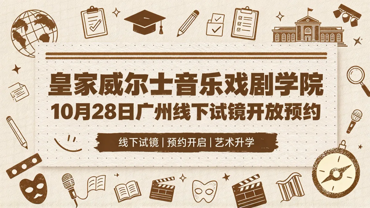 皇家威尔士音乐戏剧学院10月28日广州线下试镜开放预约