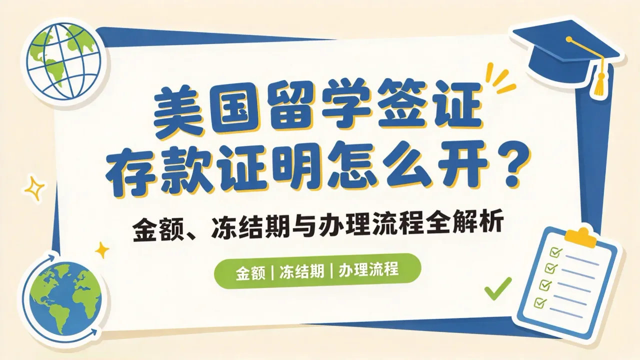 美国留学签证存款证明怎么开？金额、冻结期与办理流程全解析