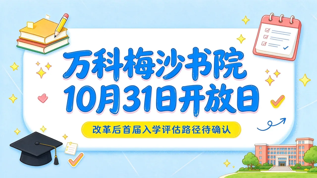 万科梅沙书院10月31日开放日 改革后首届入学评估路径待确认