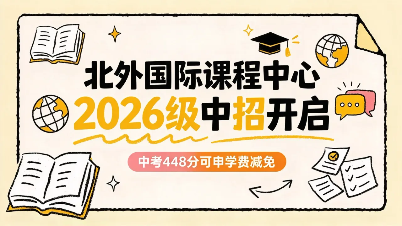 北外国际课程中心2026级中招开启 中考448分可申学费减免