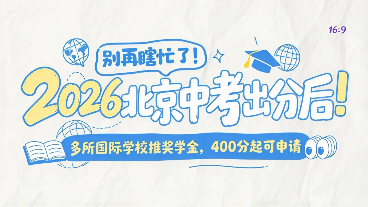 2026北京中考出分后多所国际学校推奖学金，400分起可申请