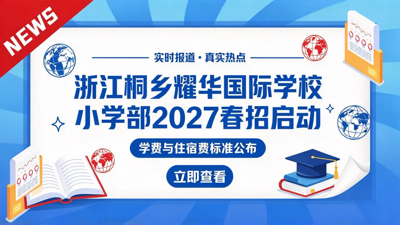 浙江桐乡耀华国际学校小学部2027春招启动，学费与住宿费标准公布