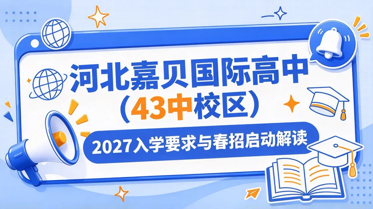 河北嘉贝国际高中（43中校区）2027入学要求与春招启动解读