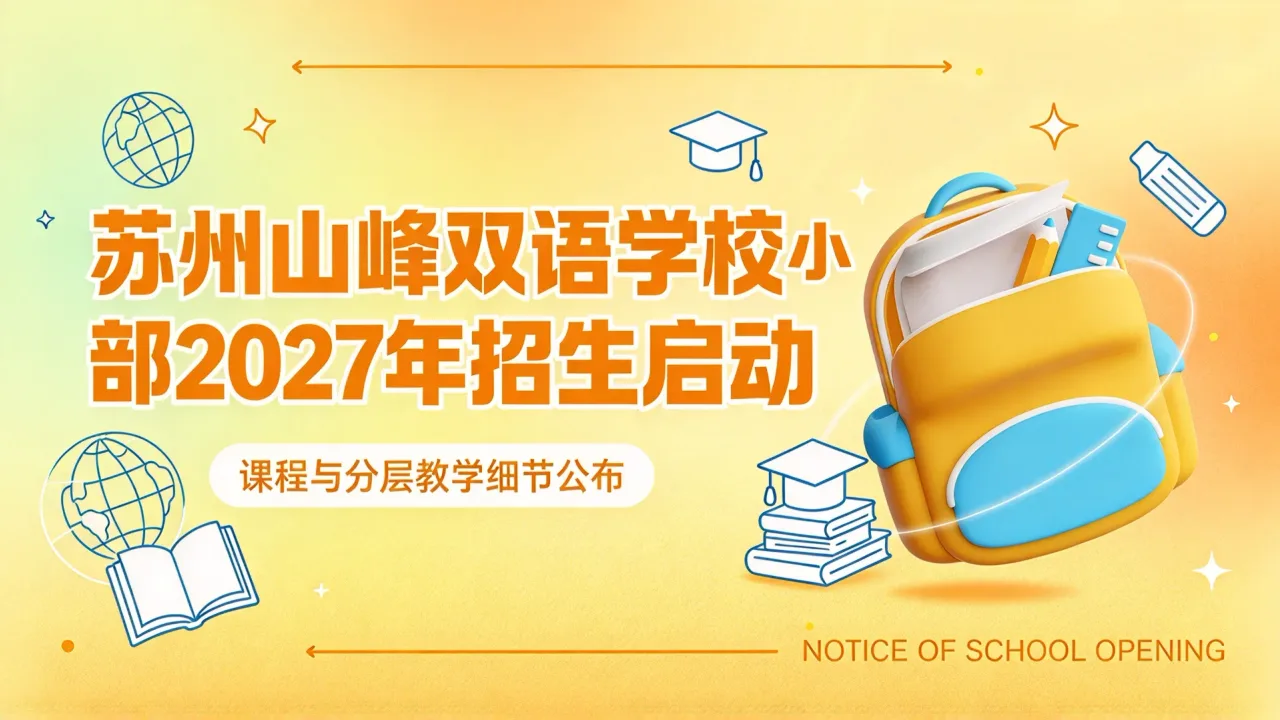 苏州山峰双语学校小学部2027年招生启动，课程与分层教学细节公布