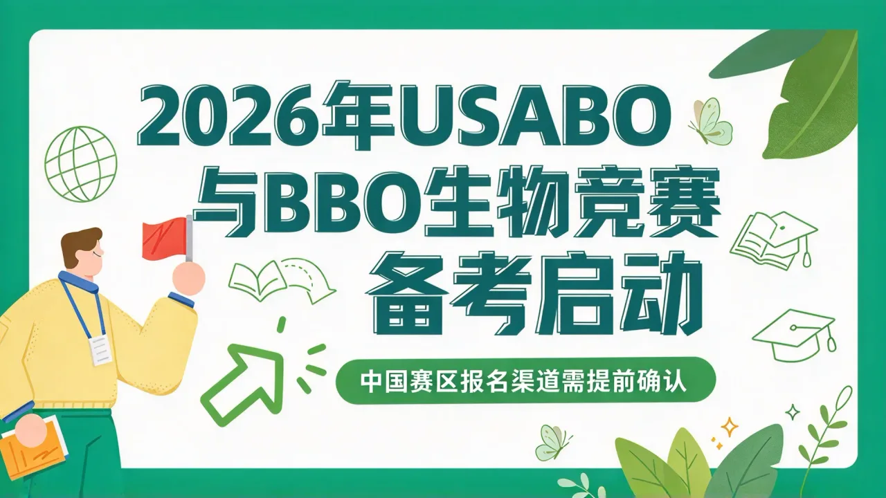 2026年USABO与BBO生物竞赛备考启动，中国赛区报名渠道需提前确认