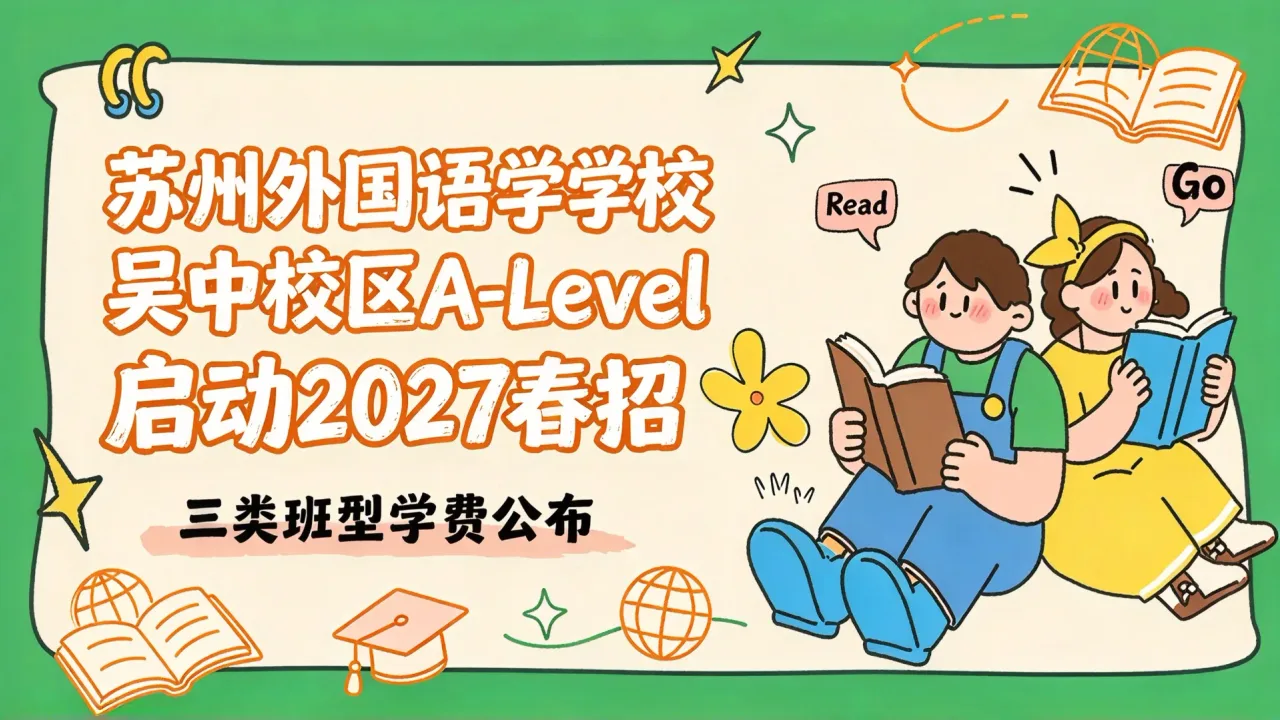 苏州外国语学校吴中校区A-Level启动2027春招,三类班型学费公布