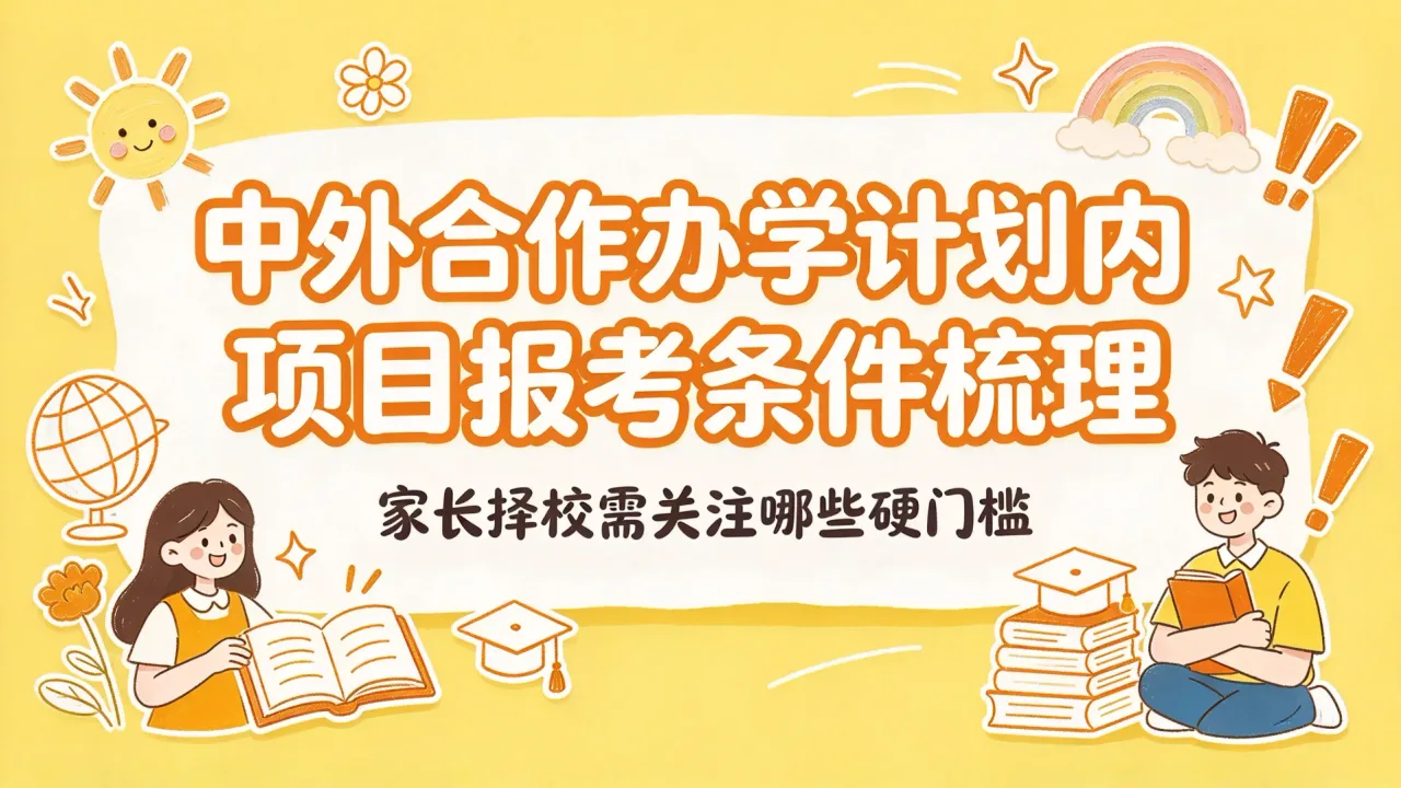 中外合作办学计划内项目报考条件梳理，家长择校需关注哪些硬门槛