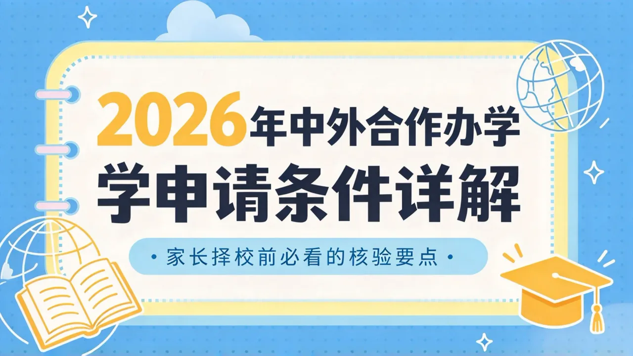 2026年中外合作办学申请条件详解：家长择校前必看的核验要点