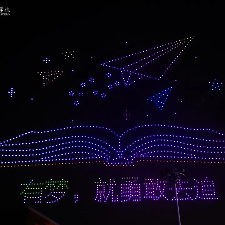 《星辰大海》的副歌回荡在夜空时,上千架无人机腾空而起(图 2)