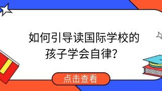 如何引导读国际化学校的孩子学会自律?