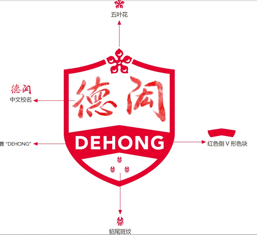 德闳学校新标识结合了德闳学校和德威国际学校标识的视觉特色和元素。