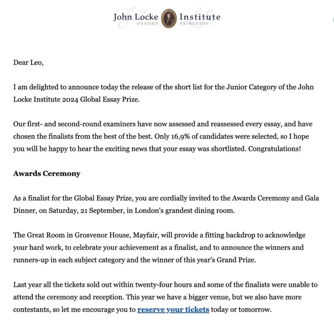 这次John Locke获奖对于Jolene真的非常激动