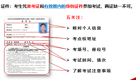 考生凭准考证和有效期内身份证件参加考试,两证缺一不可。