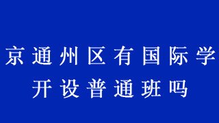 北京通州区有国际学校开设普通班吗?