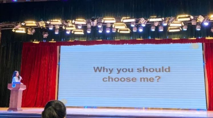 Sally Wu竞选上海诺美学校学生会活动部部长