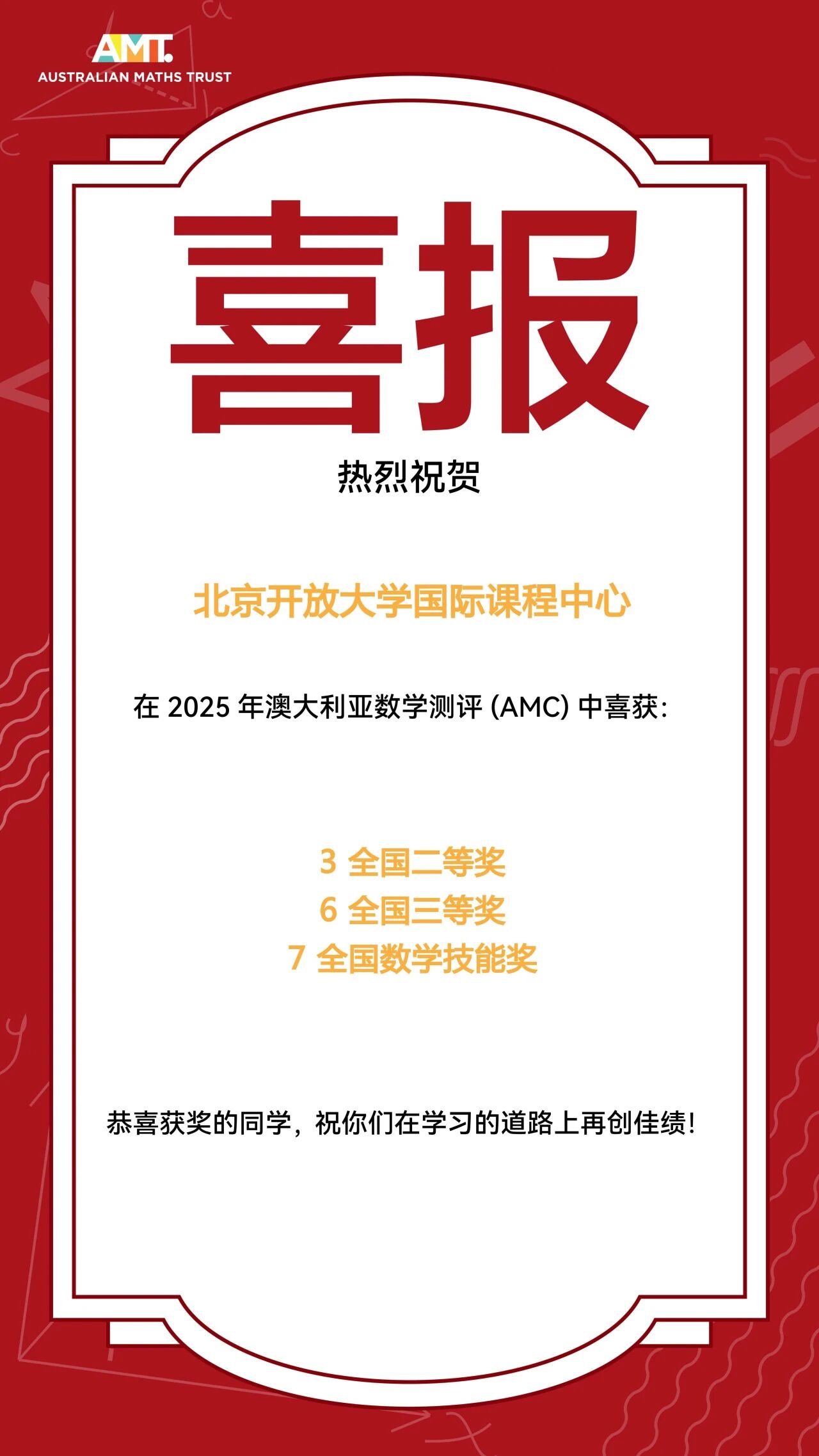 最近，北开ICC接连传来喜讯 在2025年澳大利亚数学测评（AM（图 2）
