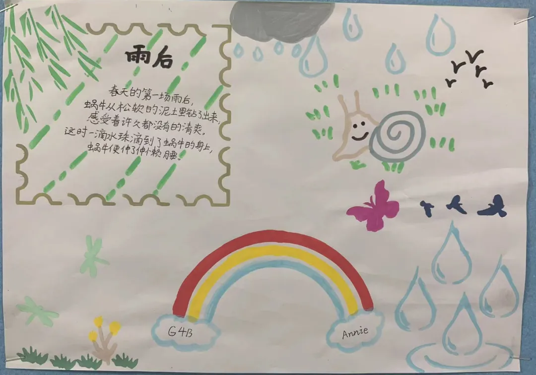 在美术课上,孩子们模仿古人的书写方式(图 4)