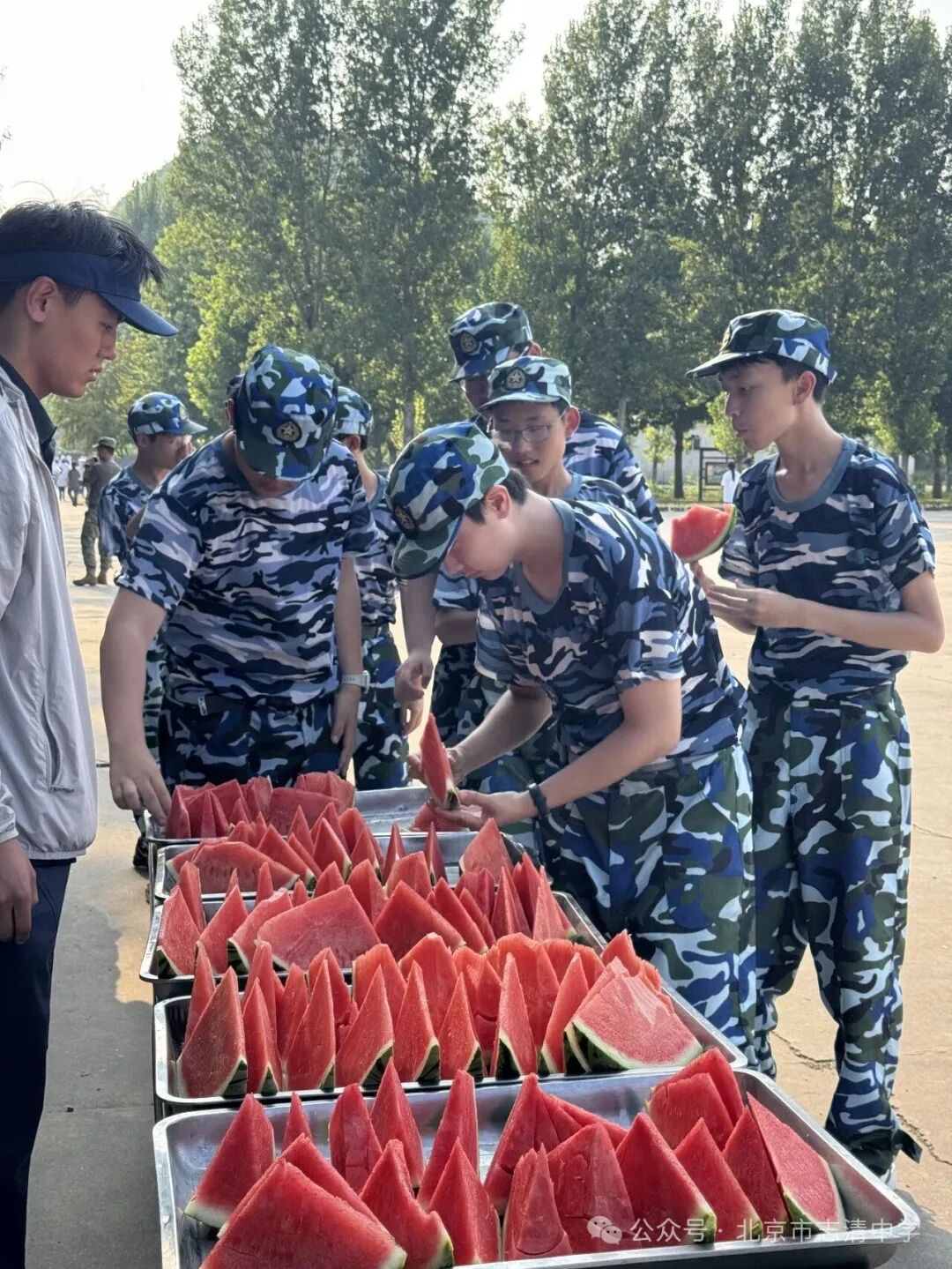 仪式结束后，军训正式拉开序幕。站军姿、练队列、擒敌拳训练（图 5）