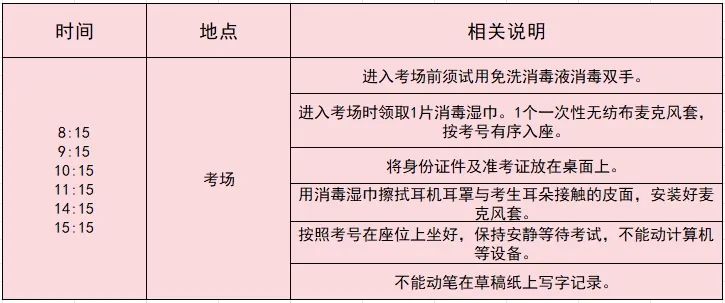 开考前15分钟