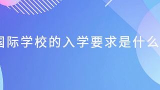 国际学校的入学要求是什么？