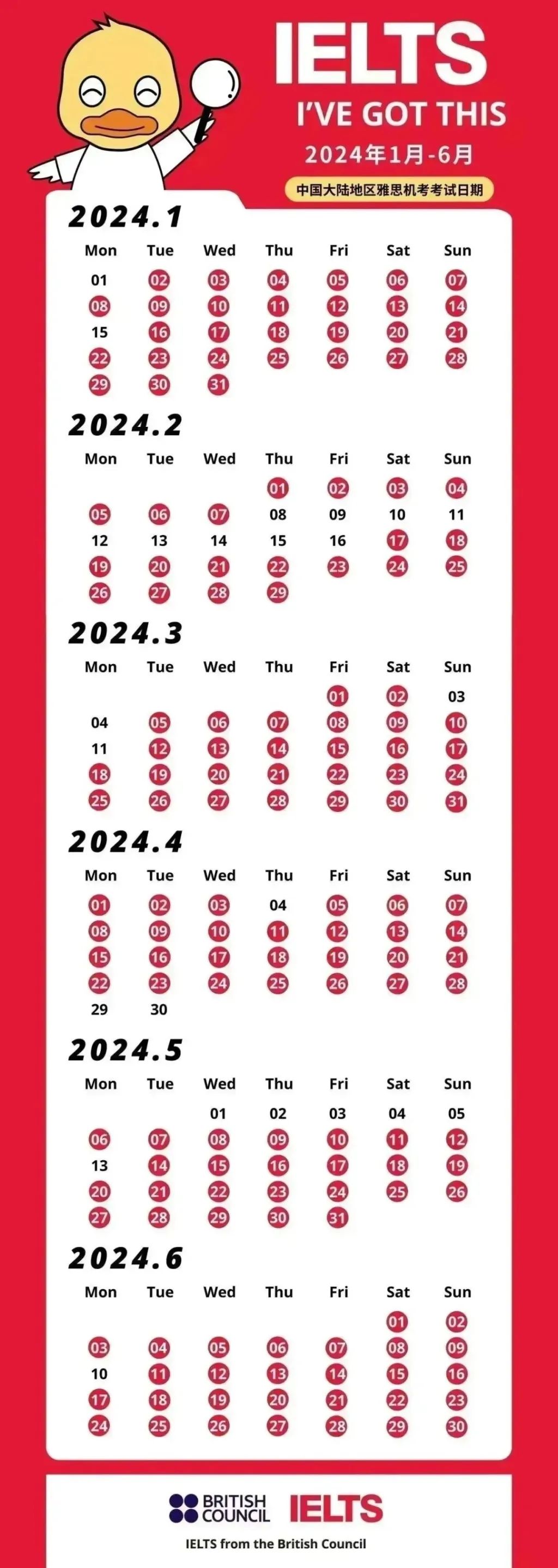 2024上半年年中国大陆地区雅思机考共有158个场次