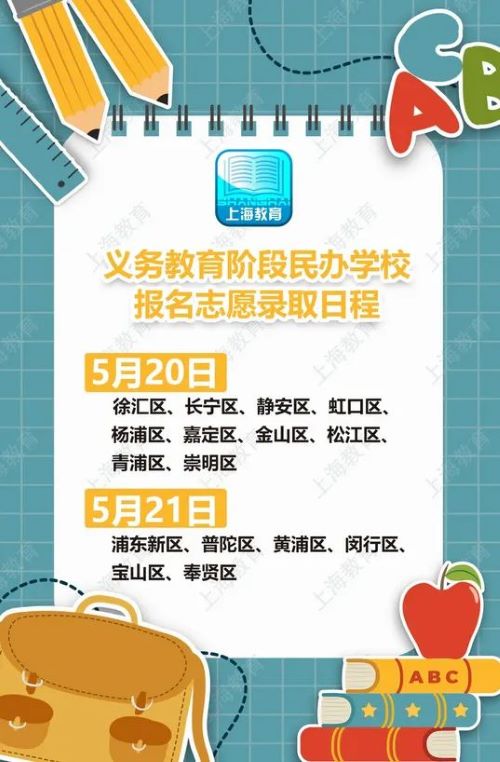 上海全市16区的民办学校录取工作分在两天进行