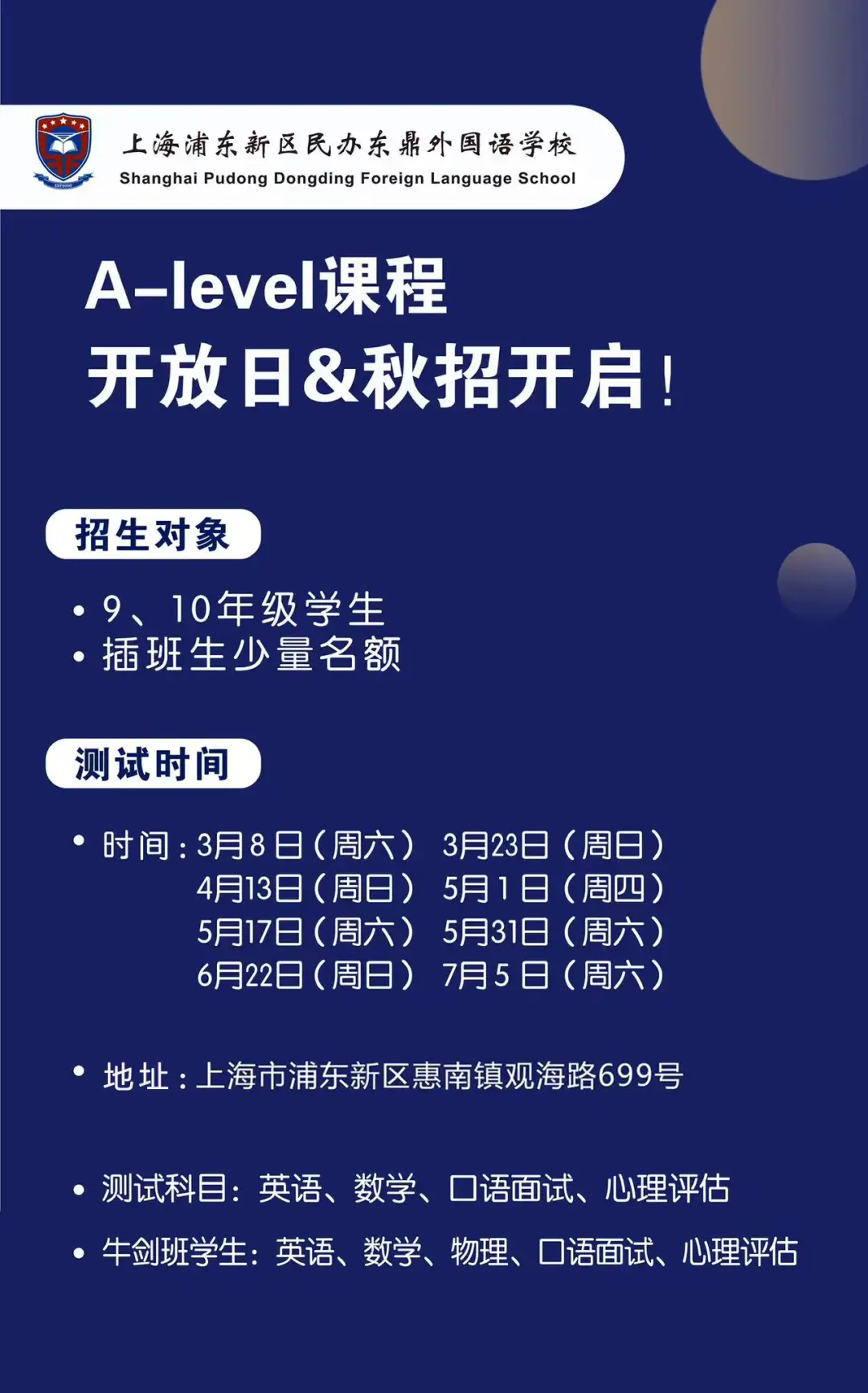 开放日详情:
