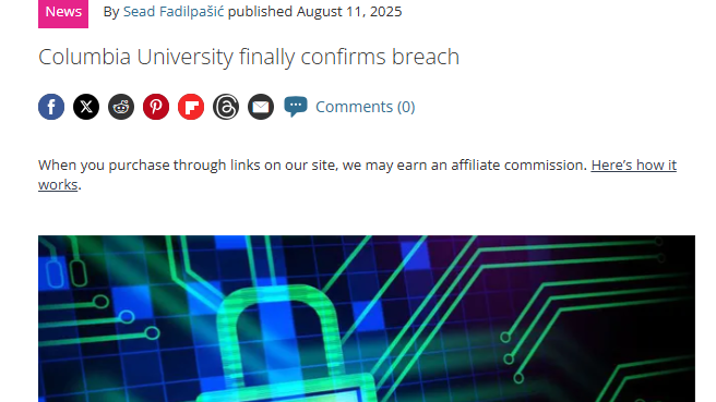 学生信息泄露再上演 哥大申请者、学生、教职工等87万人信息裸奔！