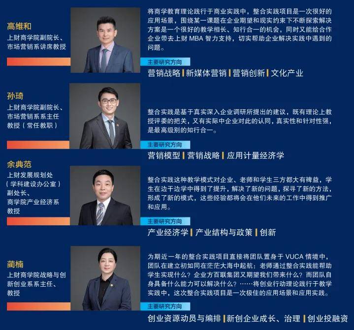 上海财经大学MBA第十届「新质生产力」整合实践项目发布,导师招募正式开启 上海财经大学MBA第十届「新质生产力」整合实践项目发布,导师招募正式开启