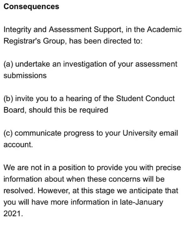 类似情况也在其他高校出现，墨尔本大学（UniMelb）的学生也收