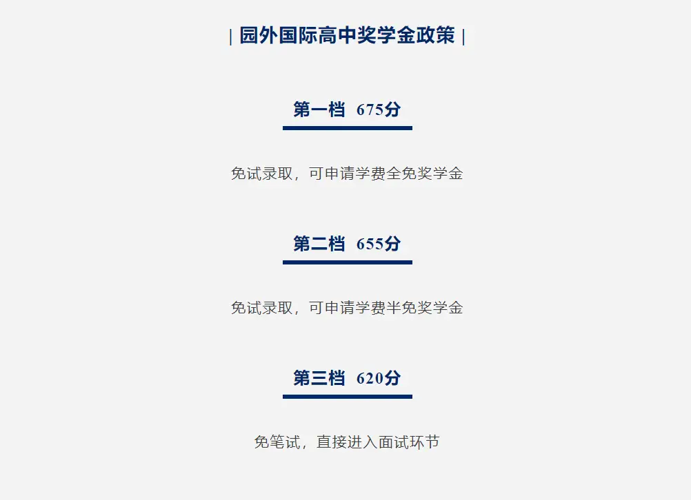 园外国际高中部为优秀学生提供入学及升学奖学金