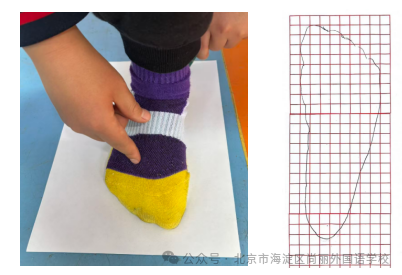 北京海淀区尚丽外国语学校学生作品:探索脚印里的面积奥秘